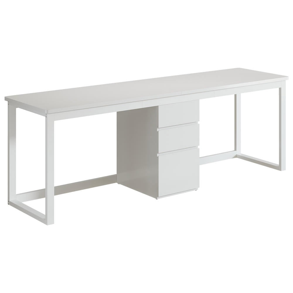 GVN 78.7" 2 Person Executive Computer Desk with 3 Drawers and Storage, Extra Long Double Home Office Desk for Home Office, Living Room, White