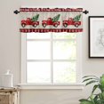 thumbnail image 7 of I'll Be Home for Christmas Kitchen Curtains and Valances Set, Red Car Xmas Tree Snowflake Plaid Rod Pocket Window Valance Window Curtain Panels for Living Room Bedroom Laundry, 27.5x36in, 3 Pieces, 7 of 7