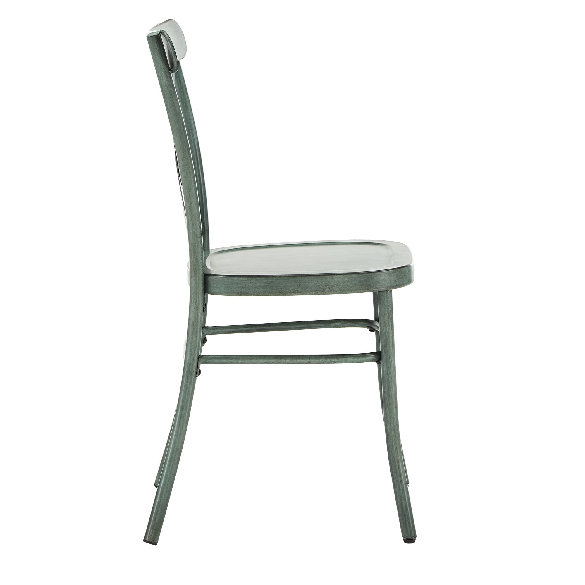 Weston Home Perry X-Back Metal Dining Chairs, Set of Two, Antique Sage