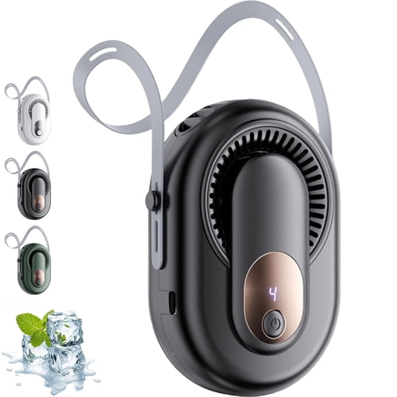 Portable Bladeless Fan Clip-On, Rechargeable 5-Speed Personal Cooler, Hands-Free Wearable Waist or Shirt Fan for Travel, Camping, Office, Outdoor, Fishing