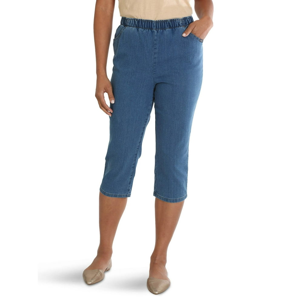 womens cotton pull on capris