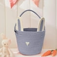 thumbnail image 3 of Easter Bunny Basket for Kids, Rabbit Ear Egg Bucket, 9.5" x 6.3" x 6.3" Portable Tote for Candy Storage, Easter Party Decor, and First Easter Gifts for Boys & Girls, 3 of 3