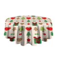 thumbnail image 5 of Christmas Round Tablecloth 70x70in(178x178cm) – Waterproof Polyester Table Cover with Full Print Design, Wrinkle Resistant & Washable for Kitchen Dining Party Decor, 5 of 6