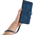 thumbnail image 3 of Case for Motorola Edge 2024 Case Wallet Black with Strap Lanyard, Motorola Moto Edge 2024 Phone Case Leather with Card Holder Shockproof Flip Cover Heavy Duty (Blue), 3 of 15