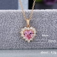 thumbnail image 5 of Solid Pink Diamond Heart Shaped Cubic Zirconia Necklace, 5 of 5