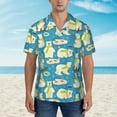thumbnail image 2 of Balery Cute Polar Bear Fishing Camisas hawaianas de manga corta para hombre, camisas playeras de corte holgado, camisas de vacaciones con botones,X-Large, 2 of 7