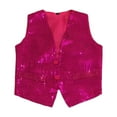 thumbnail image 5 of Boys Sequin Vest V-Neck Pink Shiny Dance Vest for Boys Party for Girls and Boys Masquerade Outfits for Men 7-8 Years, 5 of 5