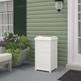 thumbnail image 6 of Suncast Resin Wicker Hideaway Outdoor Trash Can with Latching Lid, White, 6 of 6