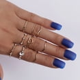 thumbnail image 1 of Anillos para mujer, regalos para mujer, anillo de unión de 9 piezas con forma geométrica hueca simple, 1 of 5