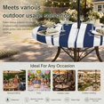 thumbnail image 6 of Round Outdoor Tablecloth with Umbrella Hole and Zipper, Navy Blue Striped Tablecloth with Elastic Waterproof, Blue Geometric Line Stripes Farmhouse Patio Table Covers for 31" - 35" Pool Tables, 6 of 9