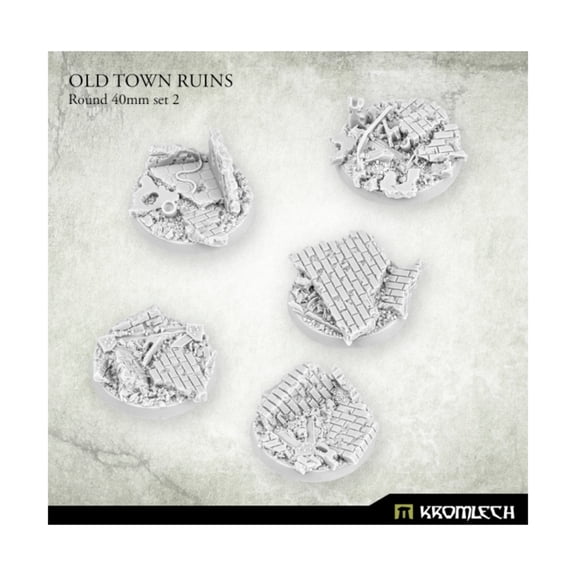 Kromlech 40mm Round Bases - Old Town Ruins Set #2 New