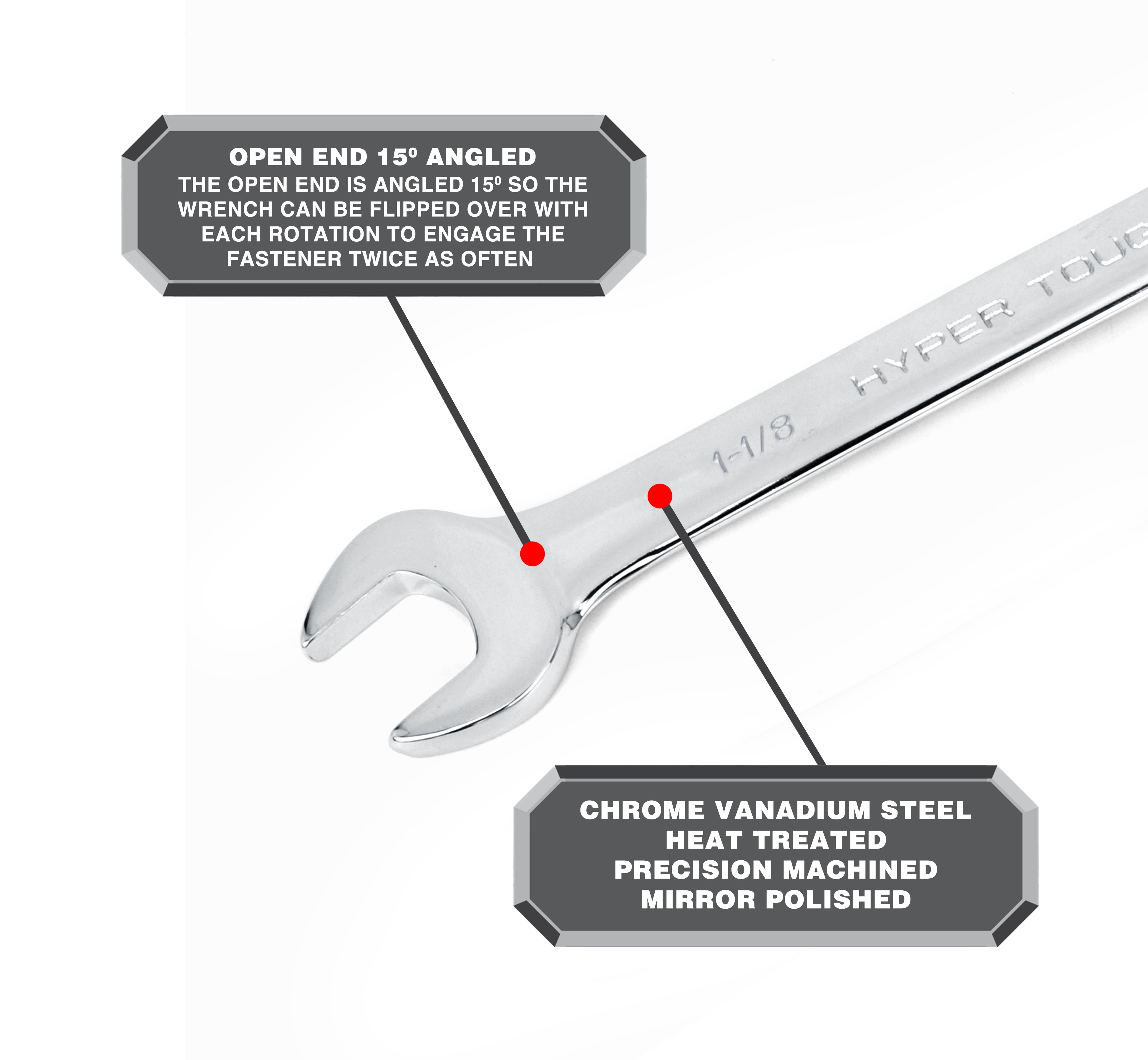 Hyper Tough 5-Piece SAE Jumbo Combination Wrench Set