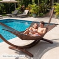 thumbnail image 2 of Gymax Caribbean Hammock for Outside 10 ft Double Hammock w/ Spreader Bar for Patio Brown, 2 of 10