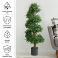thumbnail image 3 of Pure Garden 48-inch Artificial Spiral Tree – Potted Boxwood Fake Plant, 3 of 6