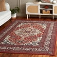 thumbnail image 3 of SAFAVIEH Journey Elfrida Medallion Machine Washable Area Rug, Red/Ivory, 6'7" x 6'7" Square, 3 of 13