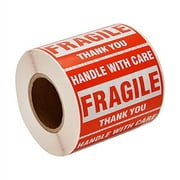 9527 Product 2'' x 3'' Fragile Stickers with Care Warning - Shipping Labels Stickers,500 Labels/Roll, 1 Roll