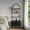 Black, variant on Arched Ceiling + 4-Layer Open Shelving + Double-Door Roller Shutter Display Case Locker with Socket (1USB+1Type-C) & Melamine Veneer & Painted Iron Pipe, 31.5*13.78*70.87in, Walnut