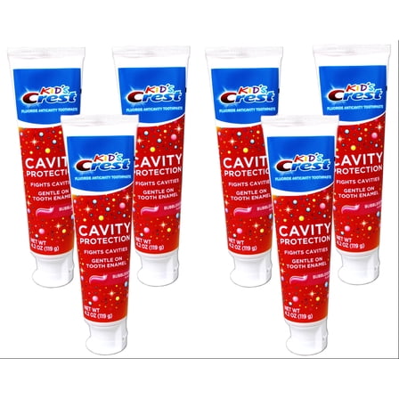 Crest Kid's Toothpaste Cavity Protection Gel Formula, Bubblegum, 4.2 Ounce - 6 Pack