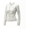 thumbnail image 3 of Veste en Cuir Blanche Veste de Motard en Cuir pour Femmes Veste Blanche pour Femmes Veste de Moto en Cuir pour Femmes Veste de Moto pour Femmes Veste d'Équitation pour Femmes Taille g, 3 of 4