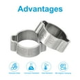thumbnail image 4 of Uxcell 10 Pack 13-15mm Double Ear Hose Clamp, 304 Stainless Steel O Clip Crimp Rings, 4 of 7