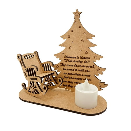 Tarmeek Christmas Ornaments Christmas Commemorative Candle Decoration Wooden Diy Ornaments for Christmas Home Table Top Decor Christmas Decorations Indoor