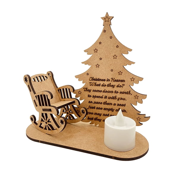 Ganfancp Velas Conmemorativas de Navidad para Conmemorar a Los Seres Queridos Adornos de Madera Hechos a Mano Ofertas de La Semana 1 Juego de Adornos de Madera (Velas Incluidas)