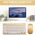 thumbnail image 3 of Wireless Keyboard and Mouse with LED Indicator, Not Glow Design, Not Disturb Anyone at Night, Waterproof, Intelligent Power Saving for Windows, Computer, Desktop, PC, Notebook, Laptop - Gold, 3 of 7