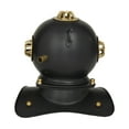 thumbnail image 3 of DecMode Black Brass Metal Diver helmet Decorative Clock, 8" x 7" x 8", 3 of 5