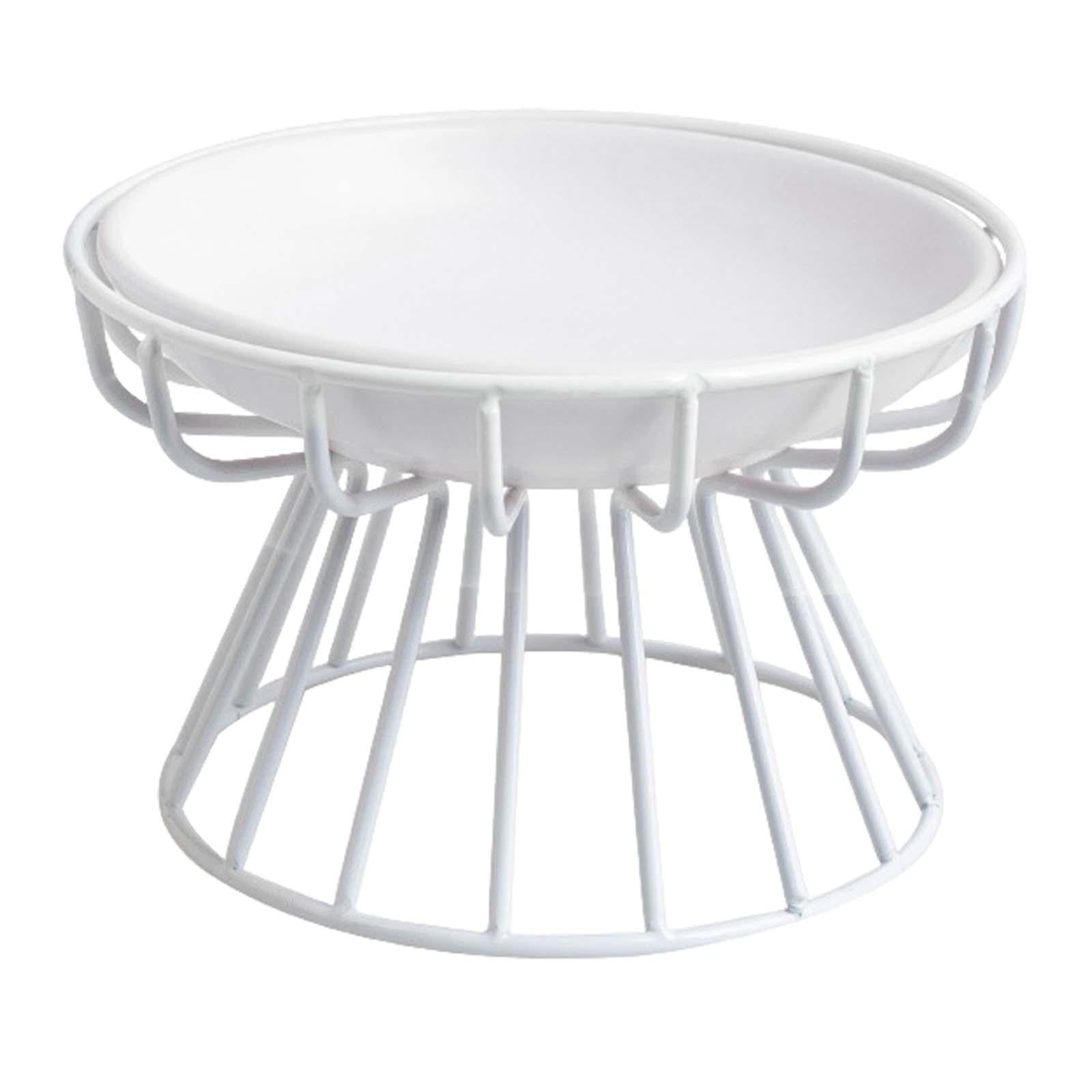 Bvdfgk Elevated Cat Feeder Bowl Ceramic Dish Iron Rack Minimalist Anti Slip Easily Wash Style A