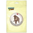 thumbnail image 1 of I Love Heart Woolly Mammoth Dinosaur Refrigerator Button Magnet, 1 of 2