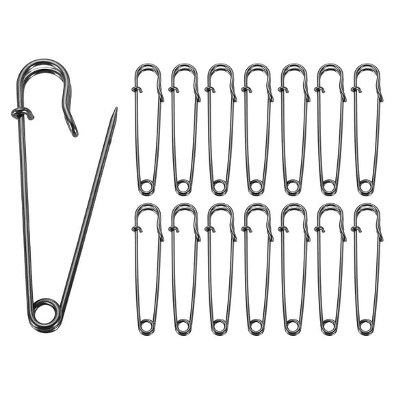 Uxcell 30pcs Safety Pins 57mm Electroplated Large Safety Pin for Clothes, Gun