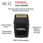StyleCraft Rebel Professional Shaver | Super-Torque Motor & Gold Titanium Foil Head