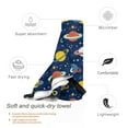 thumbnail image 3 of Daiia Planets and Stars Pattern Quick Dry Towel, Super Absorbent Travel Towel with Hanging Loop & Carabiner, Lightweight Compact Fast-Drying Microfiber Towel-, 3 of 8