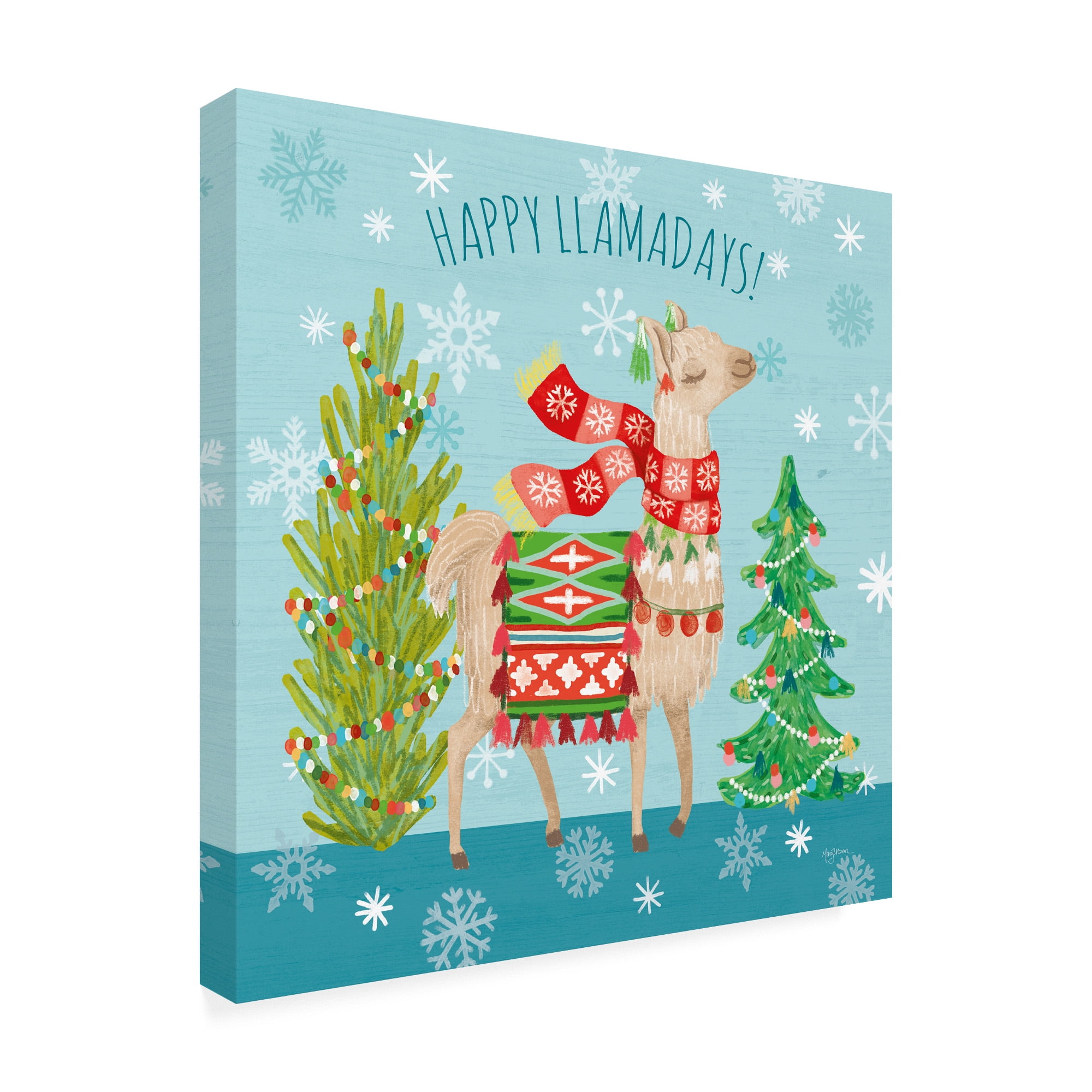 Trademark Fine Art 'Lovely Llamas Christmas XI' Canvas Art by Mary Urban