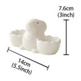 thumbnail image 3 of Ceramic Rabbit Egg Cups, Rabbits Shape Eggs Cups, Easter Bunny Egg Stand Holder Double Cups for Hard Boiled Eggs, Breakfast & Holiday Decor, 1 Pcs, 5.5x3.0"(A), 3 of 6