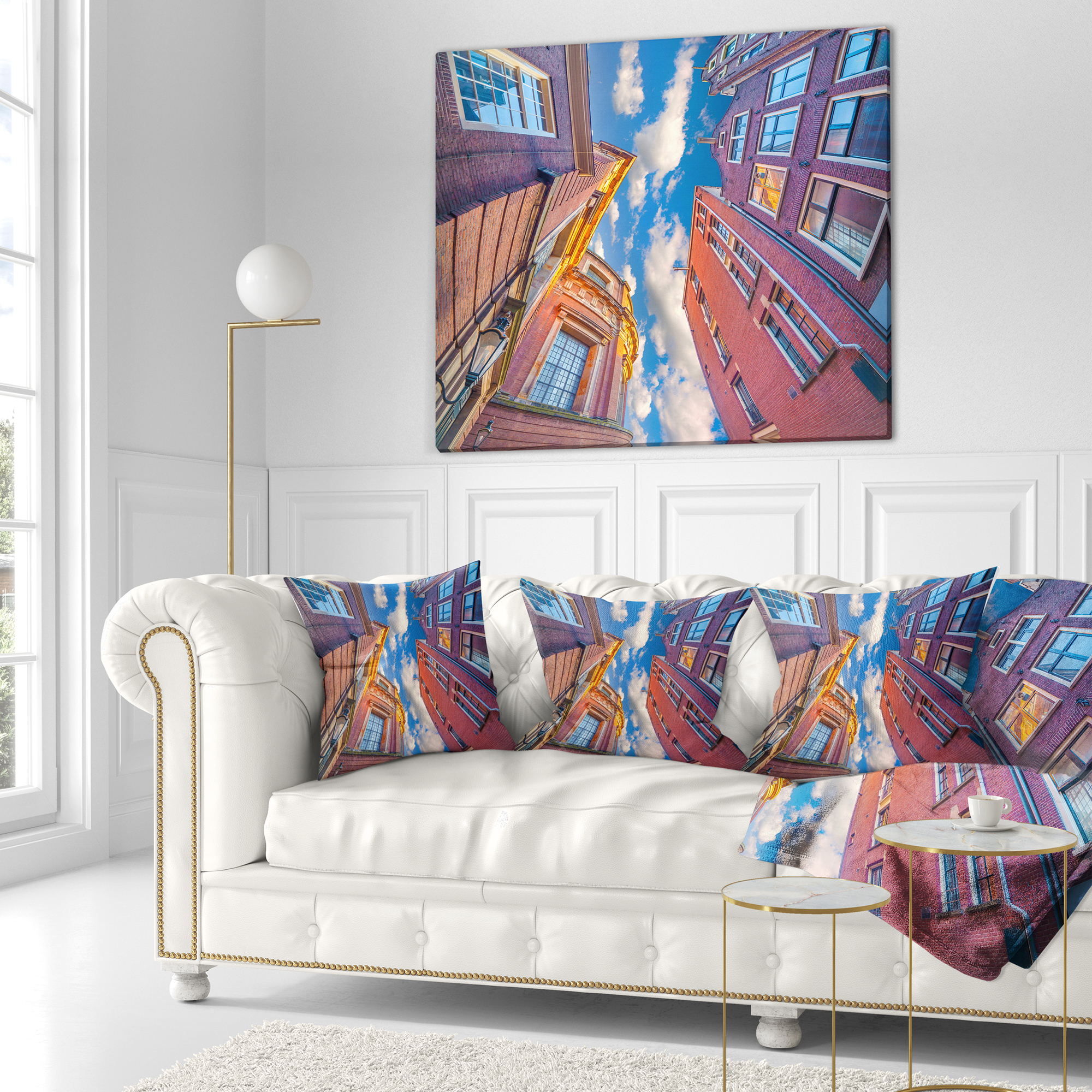 Designart Authentic Dutch Architecture - Throw Pillow - 16x16