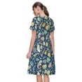 thumbnail image 2 of Bixox Robe d'Été à Manches Courtes pour Femmes Robe Ample Longueur Genou avec Poches-Insecte sous-Marin, 2 of 7