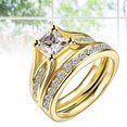 thumbnail image 1 of unbranded Anillo De Pareja De Zirconia Dorado Con Para Regalo Y Uso Diario, 1 of 7