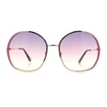 thumbnail image 3 of Womens Oversized Round Metal Rim Fashion Luxury Sunglasses Gold Pink - Purple Yellow, 3 of 8