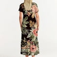 thumbnail image 4 of TIMIFIS Robes pour Femmes Invitées de Mariage Robes d'Été Manches Courtes Décontractées Maxi Robe de Plage Florale Décontractée avec Poches - Printemps, 4 of 6