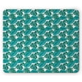 thumbnail image 1 of Aloha Mouse Pad, Striped Monochrome Motifs Nature Themed Foliage Forest Leaves, Rectangle Non-Slip Rubber Mousepad, Turquoise Teal, by Ambesonne, 1 of 2