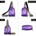 thumbnail image 3 of Stylish Leather Crossbody Bag 8.46x5.9x2.16In Easy To Carry Multi-Purpose Travel Hiking Shopping Fashion Bag Cartoon Purple Curve, 3 of 7