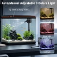 thumbnail image 6 of TARARIUM 20 Gallon Glass Fish Tank with Self-Cleaning Water Pump, 3-Color LED Light and Water Temperature Detection, Desktop Aquarium for Betta Goldfish Shrimp Kids Room, 6 of 7