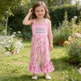 thumbnail image 2 of CUZIBR Girls Baby Jumpsuits Outfits Easter Egg Bunny Embroidery Plaid Ruffles Soft Summer Flared Pants Suspenders Cute Overalls Romper Holiday Outfit Onesies Bell Bottoms Trendy Clothes,Pink,2-3Years, 2 of 4