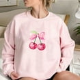 thumbnail image 2 of hxobax Oversized Sweatshirt for Womens Cute Cherry Bow Graphic Fleece Sweatshirts Comfy Pullover Top, 2 of 7
