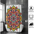 thumbnail image 4 of Coolnut Bath Shower Curtain Liners Mandala with Colorful Tribal Ornament 60x72in Polyester Waterproof with 12 Curtain Hooks, 4 of 6