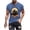 Blue, variant on Halloween T-shirt for Men, Military Green Printed Round Neck Short Sleeve Cotton Blend Top, Casual Daily Wear, Hand Wash Cold