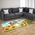 thumbnail image 3 of Australian Shepherd Hello Summer Sunshine Sunflowers Spring Retro Vintage Indoor Rug Aussie Dog Lover Gifts Carpet Living Bed Room Sofa Home Decor - 00008, 3 of 5