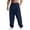Navy, variant on cocolona Mens Casual Loose Cargo Pants Elastic Waist Drawstring Straight Gym Workout Running Joggers with Pockets