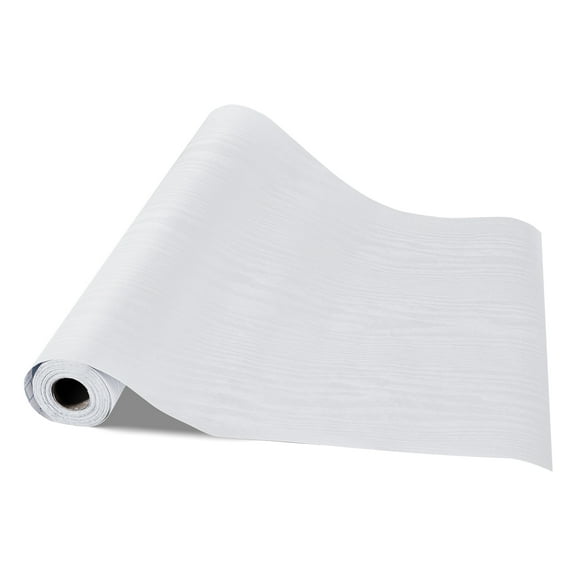 KFFKFF Peel and Stick Wallpaper, 17.7 x 393.7 inch Contact Paper with White Wood Grain Design, Waterproof Self-Adhesive Vinyl Roll for Easy Cleaning and Decoration in Bedrooms, Kitchens, Bathrooms